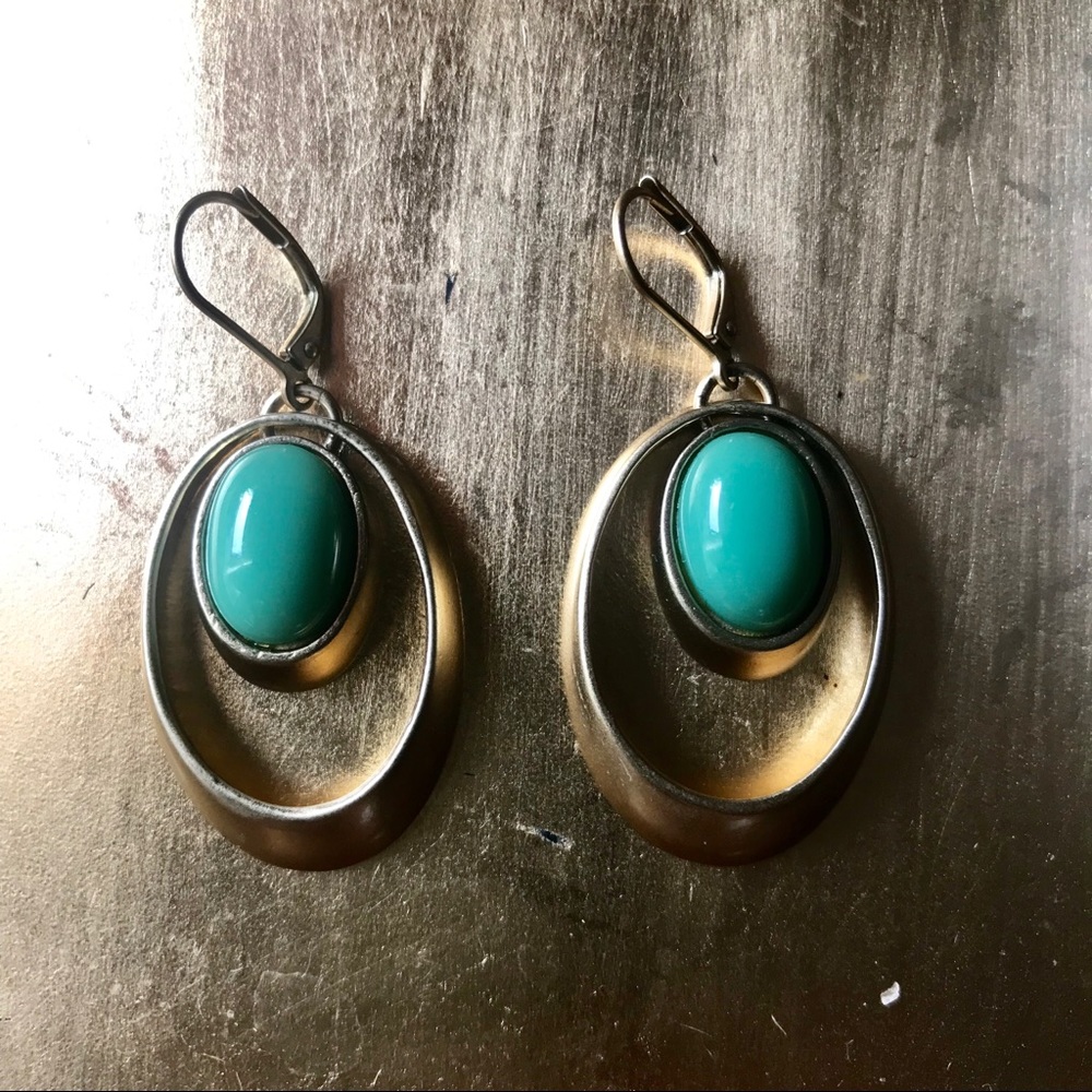 Double Oval Hoop Goldtone Earrings